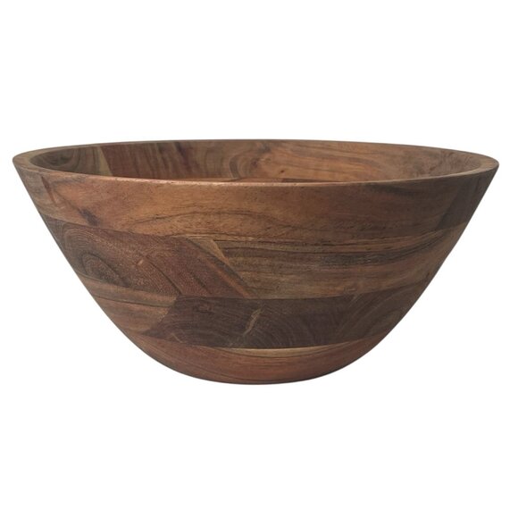 Dash of That boho Acacia wood 12” deep serving bowl - Picture 2 of 13